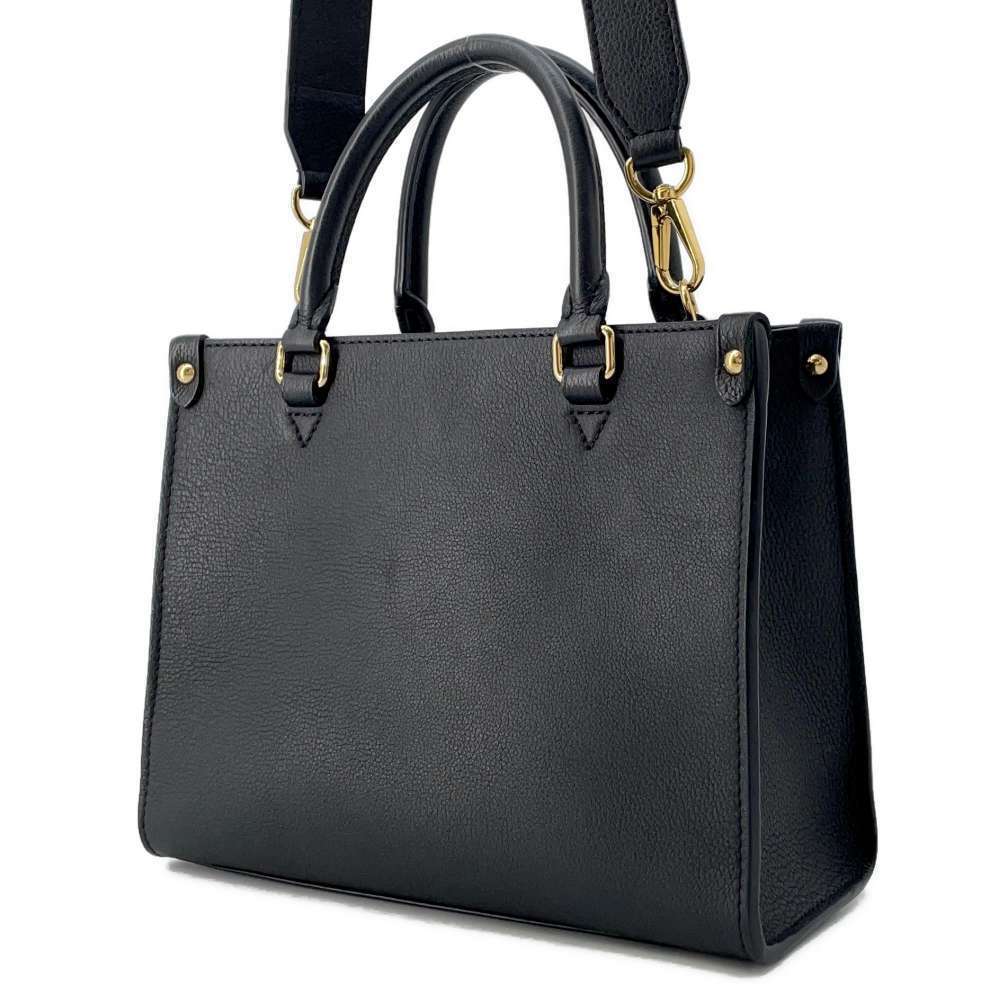 Louis Vuitton Go handbag black leather calf bag grained Lock